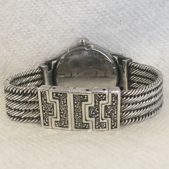 LOIS HILL Sterling Silver Pink Face Swiss Movement Watch RARE - Picture 3 of 16